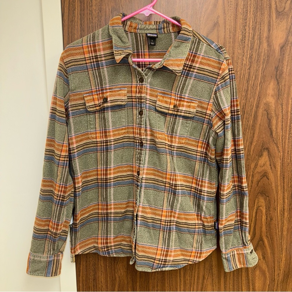 Patagonia Button-down Shirt - Plaid - Green/Orange/Blue - Men’s Large